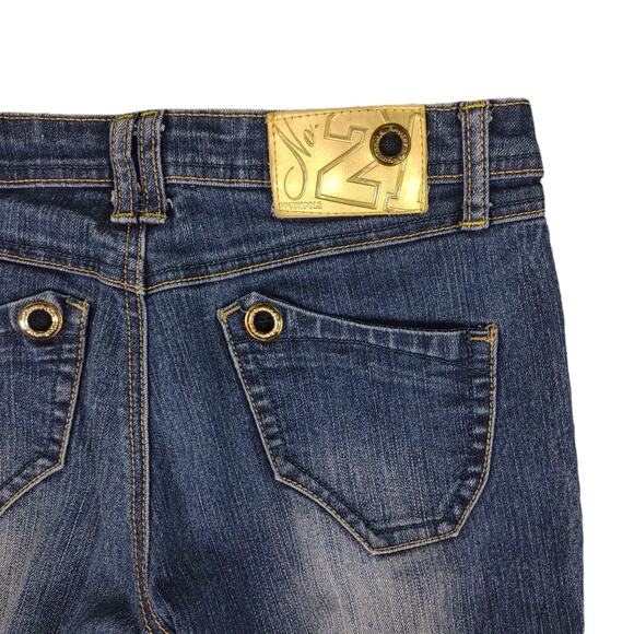 Y2K SOUTHPOLE Embellished Denim Bermuda Jean Shorts Women's 7 28x12 Rhinestone - Picture 5 of 7
